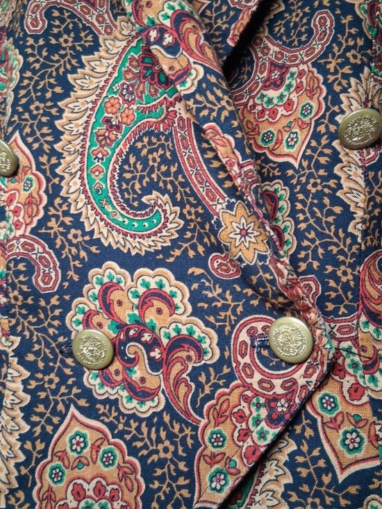 Vintage 90s David Benjamin Vest Women Small Paisley Double Breasted Gold Button - Picture 9 of 9